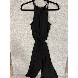 Black‎ Halter Neck Sleeveless Wide Leg Jumpsuit Size 2